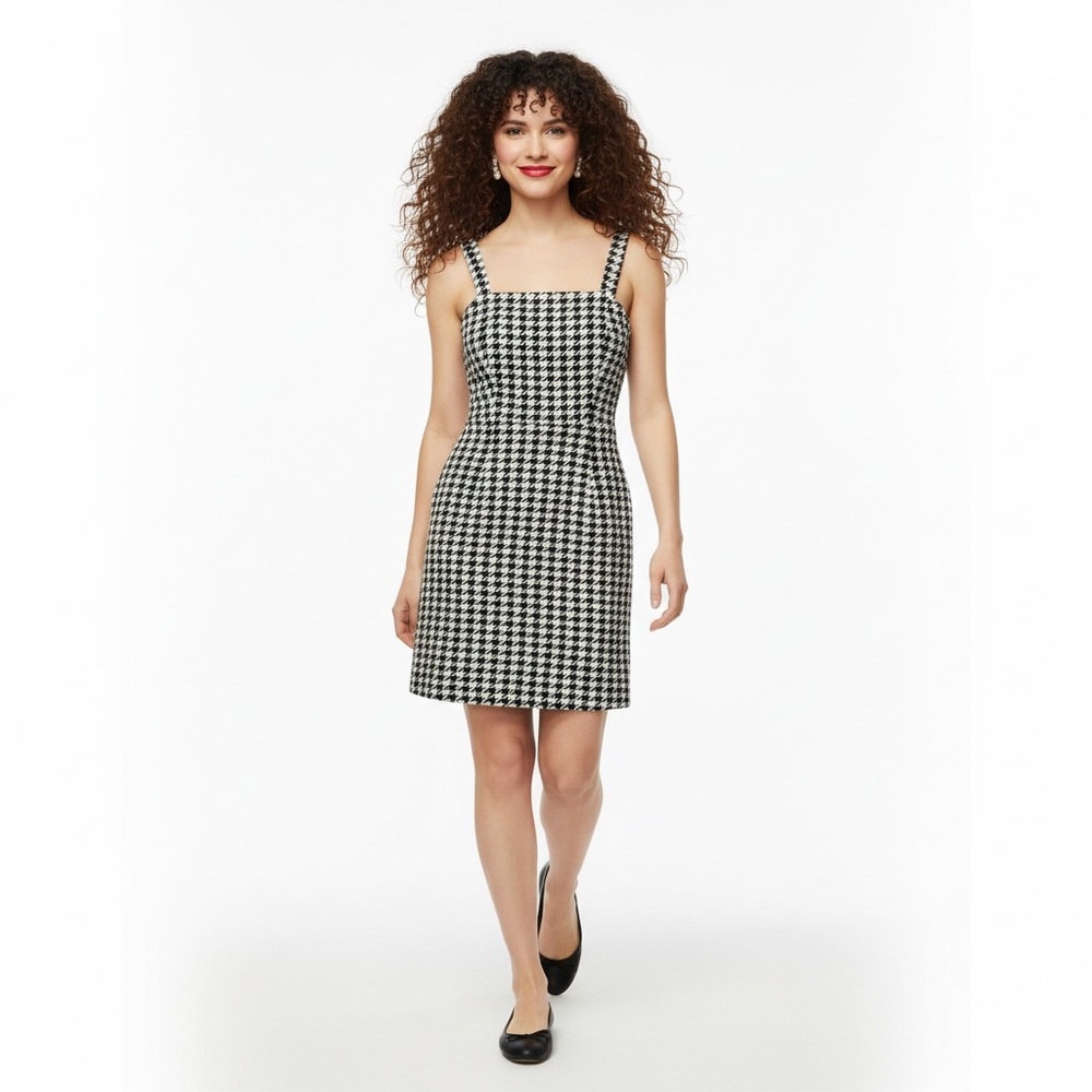 SHEIN Houndstooth Plaid Mini Pinafore Cami Dress Size 6